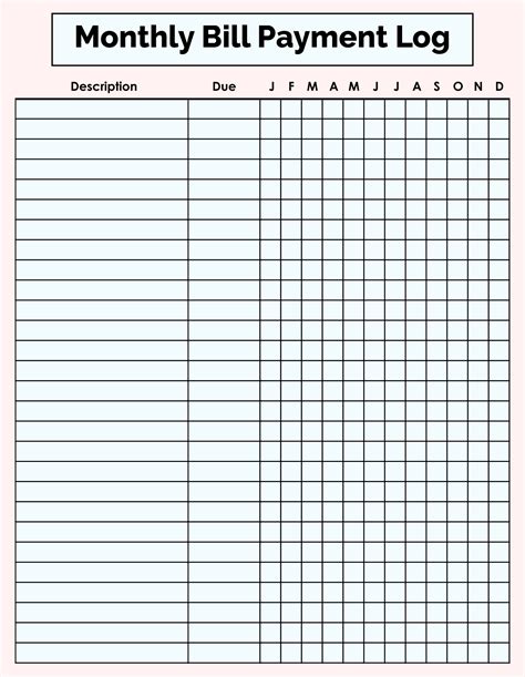 Monthly Bill Payment Schedule Free Pdf Printables Printablee