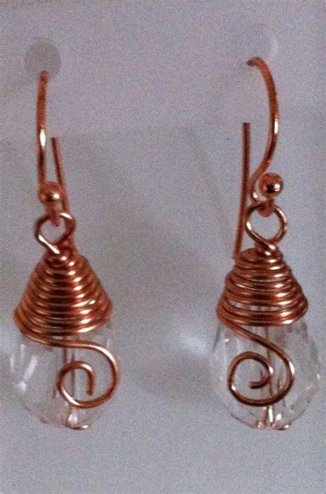 Wire Wrapped Crystal Earrings By Designsbyalesia On Etsy Wire