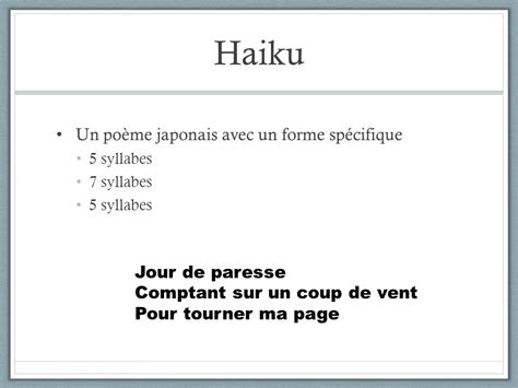poesie 5 syllabes