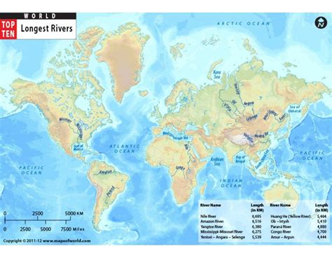 World Map Of Rivers And Lakes