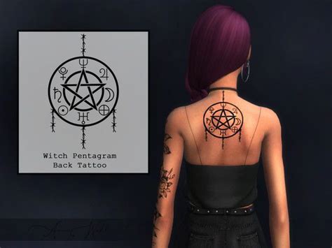 Annawahls Witch Pentagram Back Tattoo Sims 4 Tattoos Sims 4 Sims
