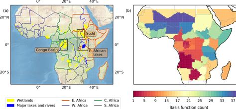 A Map Of Our Tropical African Model Domain Wetland Regions From