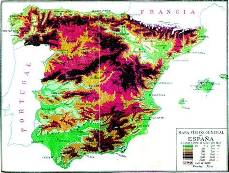 Mapa Físico General De España Tamaño Completo