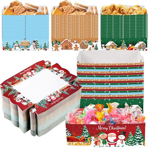 Amazon Com Layhit Pcs Christmas Party Supplies Paper Food Trays Nachos Tray Disposable
