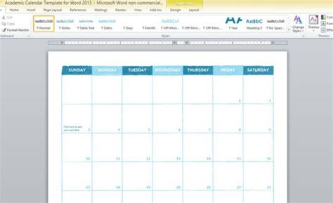 Academic Calendar Template For Word 2013 Free Ppt Templates