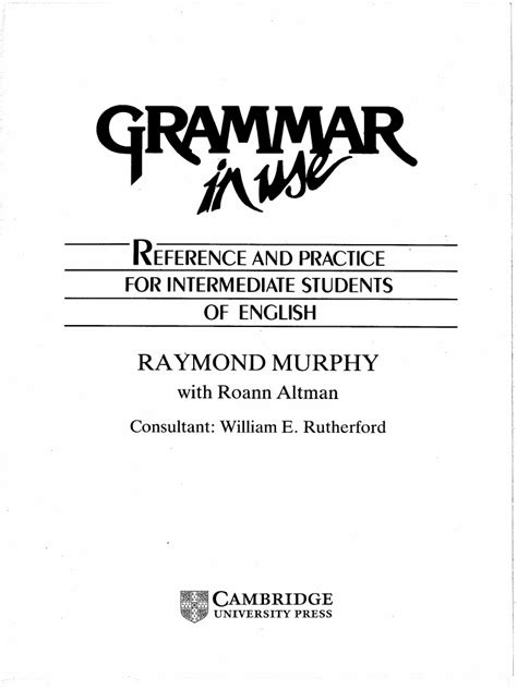 Cambridge English Grammar In Use Intermediate