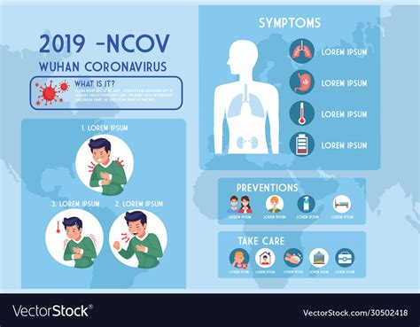 Covid19 Pandemic Flyer With Infographics Vector Image
