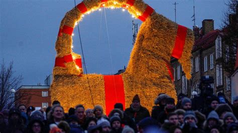 Sweden Gavlebocken Giant Christmas Goat Doesnt Last A Day Bbc News