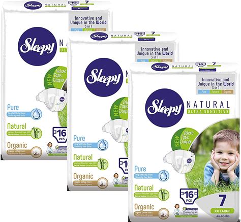 Sleepy Natural Diapers Size 7 Organic Diapers Highly Absorbent And