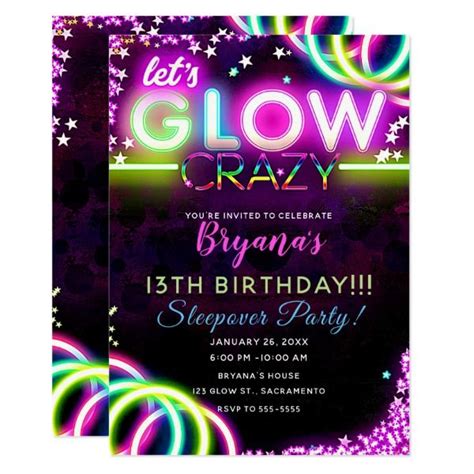 Pin On Neon Glow In The Dark Party Invitations And Glow Party Ideas