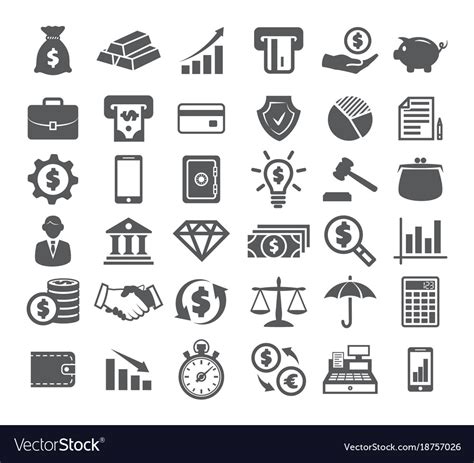 Finance Icons On White Royalty Free Vector Image