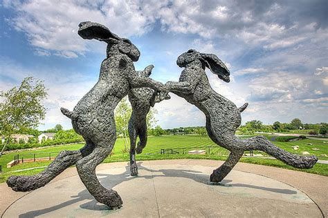 Dancing Bunny Sculpture Dublin Ohio 2 Sculpture Rabbit Sculpture