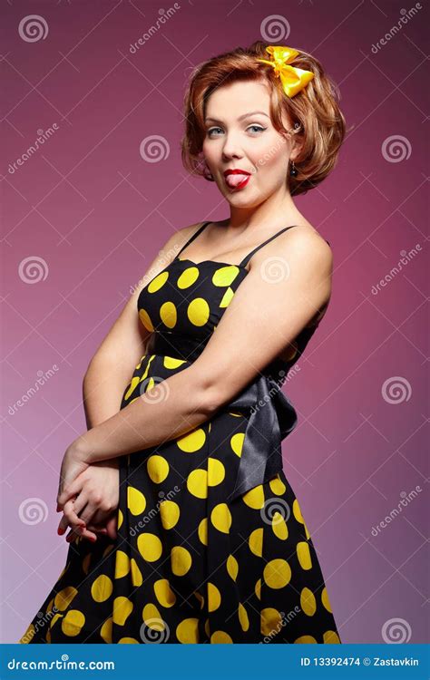 Pin Up Girl Stock Photo Image Of Studio Hair Dress 13392474