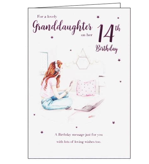 Granddaughter On Your 14th Birthday Card Nickery Nook