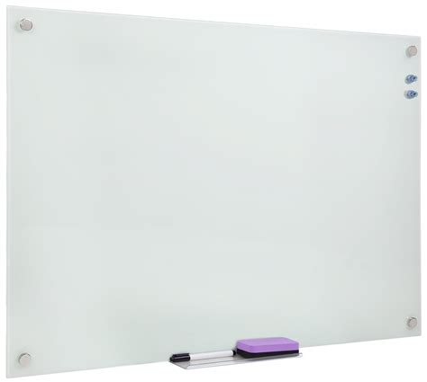 Mount It Magnetic Glass Dry Erase Board Floating Wall Mounted Frameless Frosted With