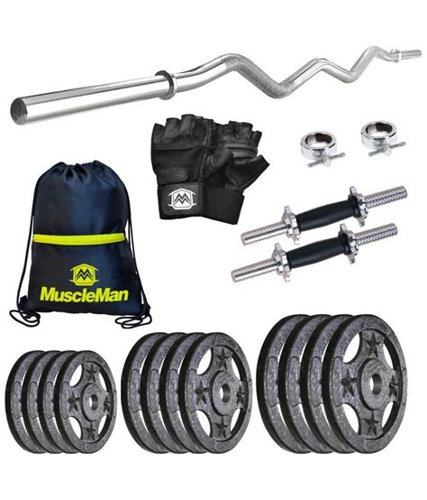 Muscleman 20 Kg Heavy Duty Cast Iron Home Gym 14 Inch Dumbbells