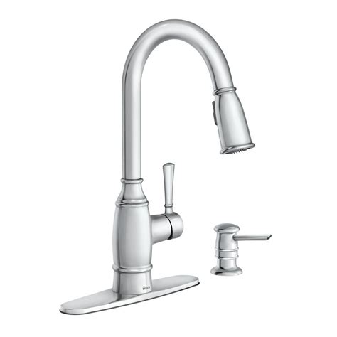 As the #1 faucet brand in north america, moen offers a diverse selection of thoughtfully designed kitchen and bath faucets, showerheads, accessories, bath safety products, garbage disposals and kitchen sinks for residential and commercial applications each delivering the best possible combination of meaningful innovation, useful features, and. MOEN Kitchen Faucet Single-Handle Pull-Down Sprayer Reflex ...