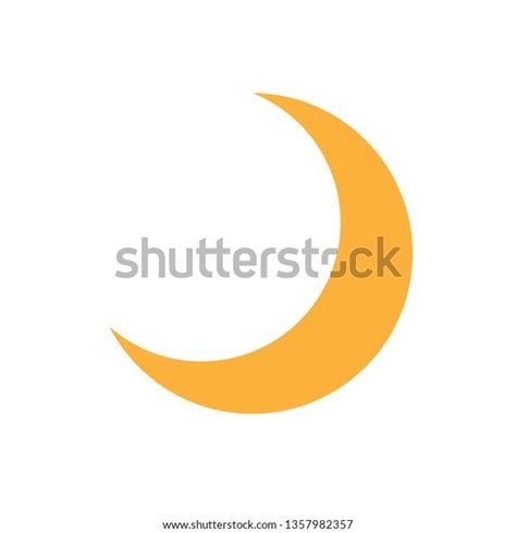 Orange Crescent Basic Simple Shapes Isolated Stock Vector Royalty Free