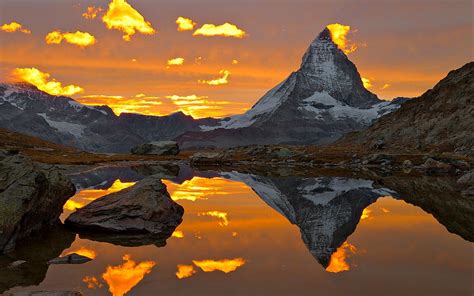Matterhorn Sunset Point Of Mountain In Zermatt Switzerland