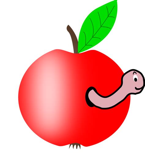 Public Domain Clip Art Image Apple Red With A Green Leaf With Funny
