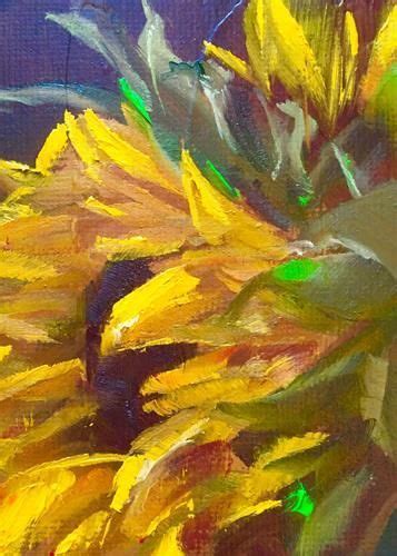 Daily Paintworks Sunflower Profile Original Fine Art For Sale