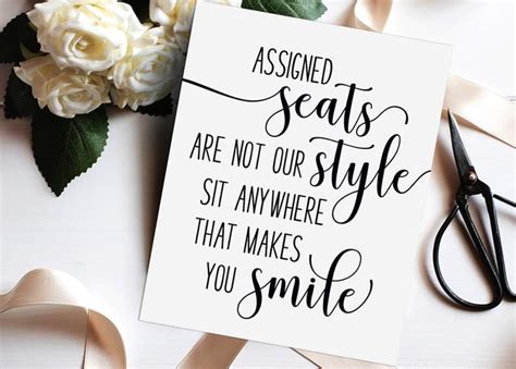 Printable Sign Assigned Seats Are Not Our Style No Seating Etsy Printable Wedding Sign