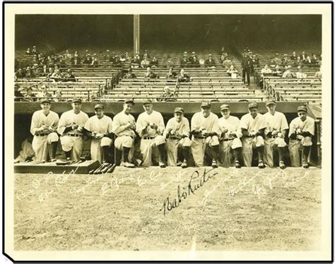 1934 babe ruth signed new york yankees team photo 8x10”