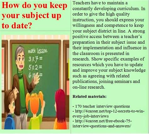 Teacher Interview Questions How Do You Keep Your Subject Up To Date