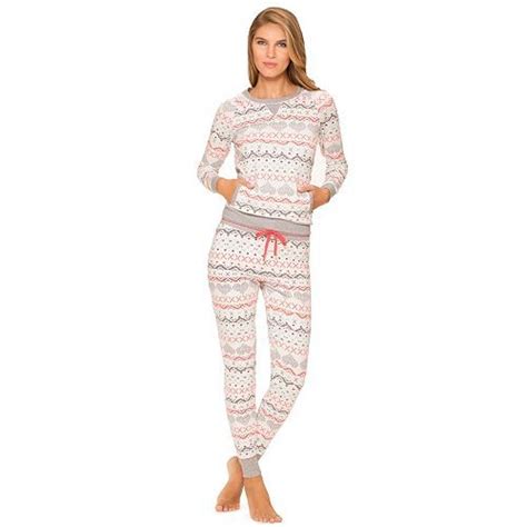 Womens Cuddl Duds Pajamas Warm Wishes Knit Pajama Set Cuddl Duds