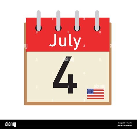 Usa Calendar With Flag In Style Stock Vector Image And Art Alamy