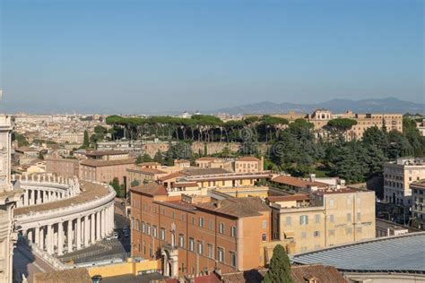 Skyline From Vatican City Landmarks Panoramic View Stock Photo Image