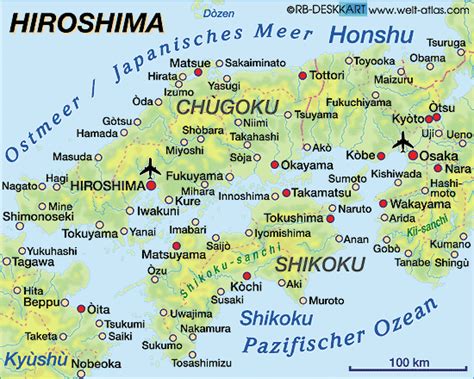 Map Of Hiroshima Region In Japan Welt Atlasde