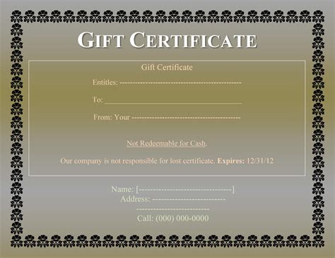 Free Gift Certificate Templates Templatelab