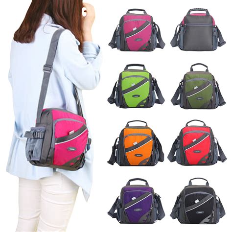 New Unisex Nylon Crossbody Bag Waterproof Contrast Color Zipper Multi Pockets Casual Sport