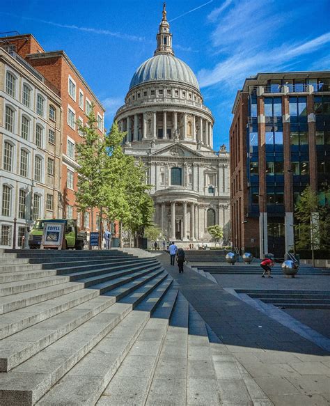 The View Of St Pauls Cathedral At The End Of The Millenium Bridge By