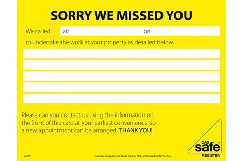 Free Sorry We Missed You Template Printable Templates