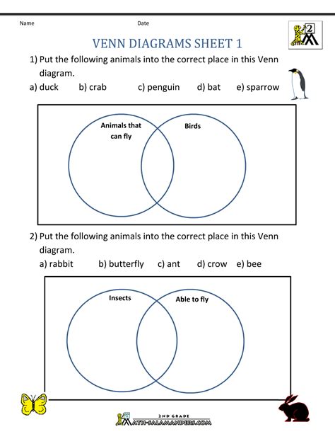 Primary Venn Diagram Worksheet