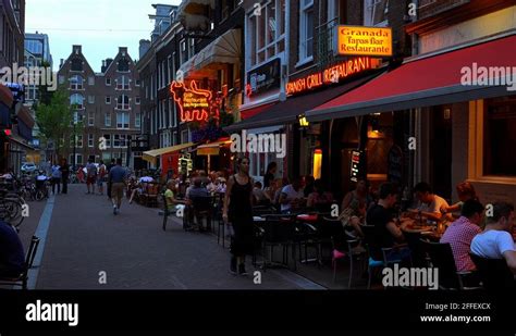 Restaurants And Street Cafes In Amsterdam Stock Video Footage Alamy