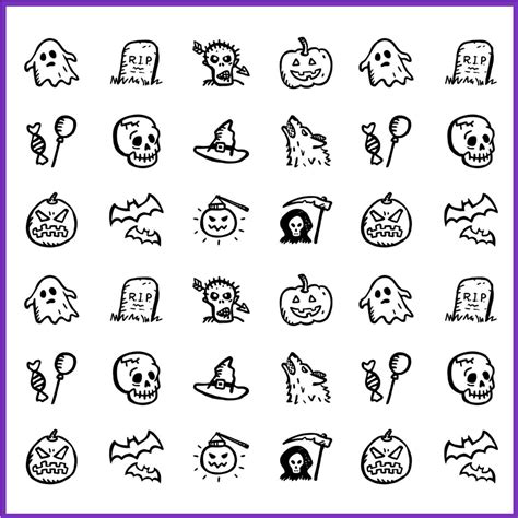 Spooky Icons Free — Hand Drawn Halloween Icons Master Bundles