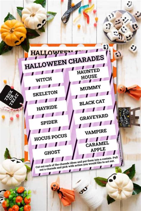 Free Halloween Charades Game Printable Made With Happy