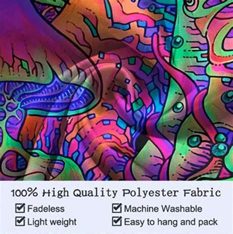 Trippy Mushroom Glow In The Dark Blacklight Poster