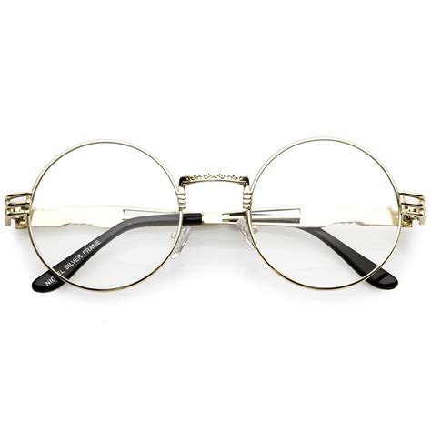 Retro Dapper Round Metal Clear Lens Glasses C300 Clear Round Glasses Round Metal Glasses Round