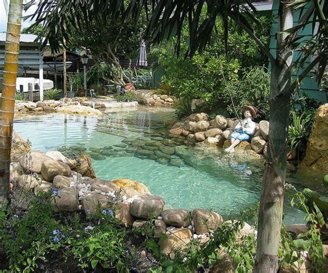Move the plywood inside the rings cover the pond's bottom with a layer of sand or gravel. Natural lagoon with white sand bottom by Lucas Lagoons ...