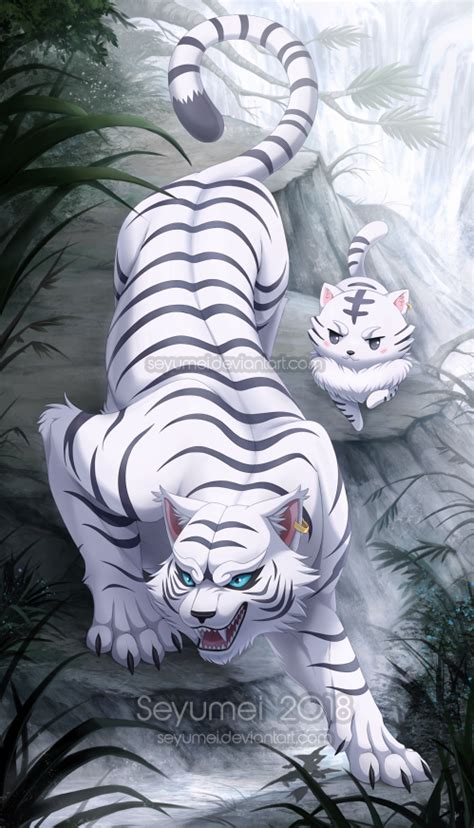 Com Kohaku The White Tiger By Seyumei Animales De Anime Anime De