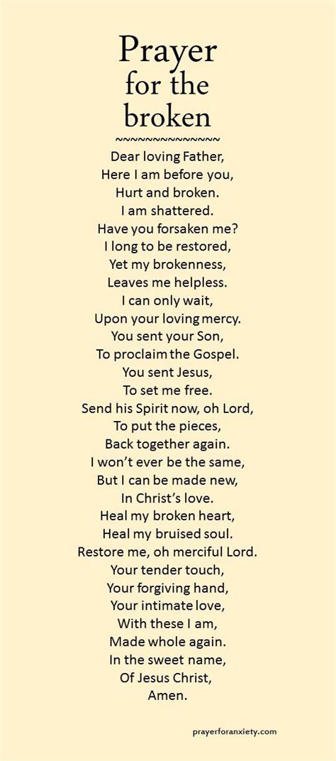 Prayer For The Broken Prayer Quotes Prayers Prayer Verses
