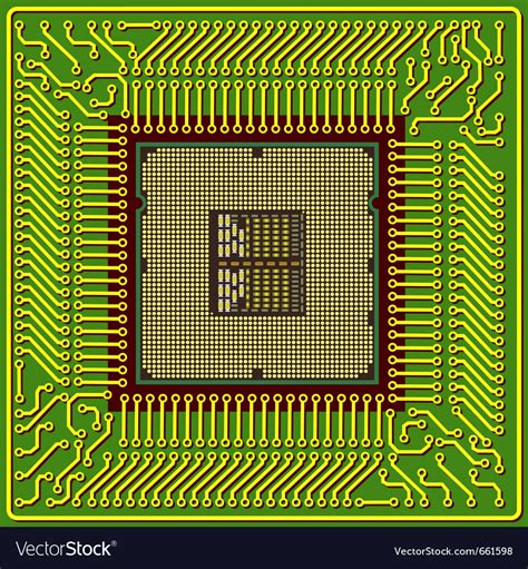 Modern Computer Processor Chip Royalty Free Vector Image