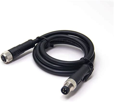 M8 4 Pin Serial Cable 180 Degree Male To Female Plug Connector For