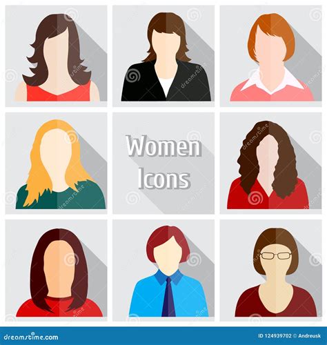 Women Icons Vector Stock Vector Illustration Of Diversity 124939702