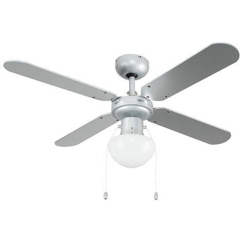 A modern led ceiling fan in a brushed nickel finish that gives it a touch of industrial style. 42" Metal Grey Ceiling Fan + Frosted Glass Light Shade & 4 ...