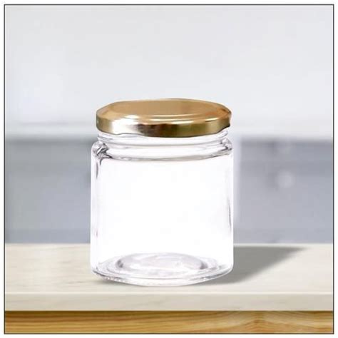Buy Yera Glass Jar Container With Golden Metal Lid Dishwasher Safe Used For Storage Online At